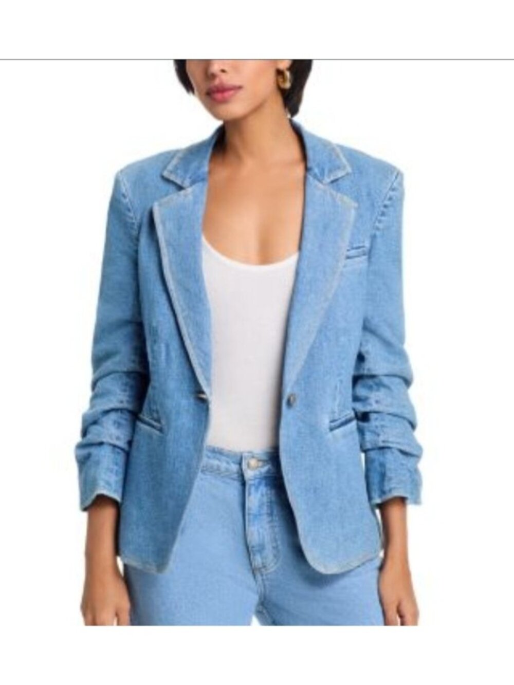 $395 CINQ A SEPT Khloe Blazer/Jacket Denim Blue Haze Jeans Sz 8